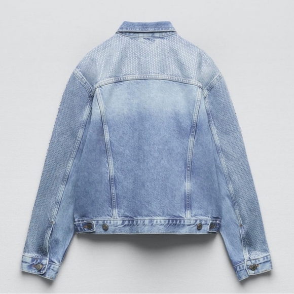 ZARA LIMITED EDITION RHINESTONE DENIM JACKET XS - Picture 3 of 4